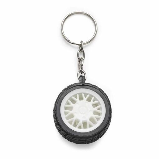 CHAVEIRO FORMATO PNEU  SPX-10123 NA COR BRANCO