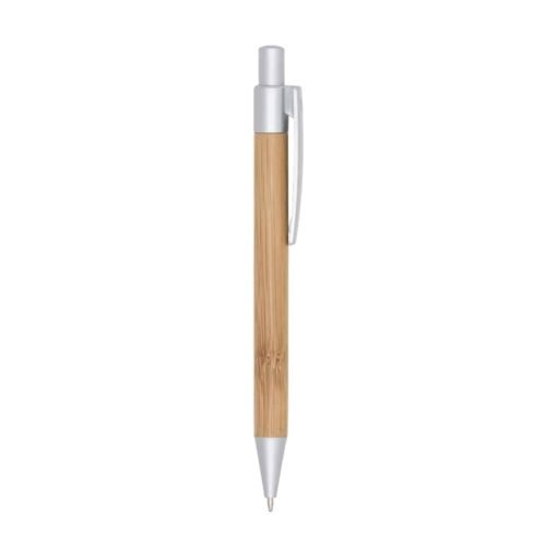 CANETA BAMBU C DETALHES PLASTICOS  SPX-12172 NA COR PRATA