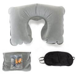 KIT TRAVESSEIRO INFLAV TAPA OLHO E PROT AURICULAR  SPX-12480 NA COR PRATA OU CINZA