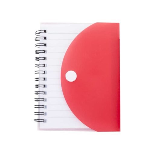 BLOCO DE ANOTAÇÕES CAPA PLÁSTICA  SPX-12532 NA COR VERMELHO