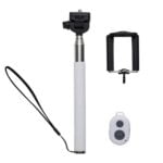 KIT SELFIE MONOPOD + CONTROLE BLUETOOTH SPX-12961 NA COR BRANCO OU TRANSPARENTE
