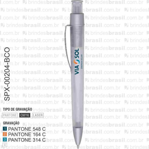 Caneta Plástica para Brindes Corporativos em Curitiba – Branco - Imagem 4