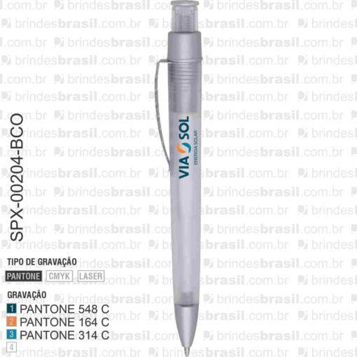 Caneta Plástica para Brindes Corporativos em Curitiba – Branco - Imagem 3