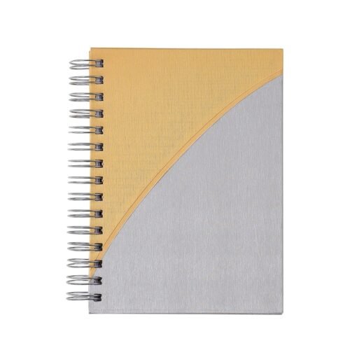 AGENDA WIRE-O METALIZADA MEIA SPX-14027 NA COR DOURADO