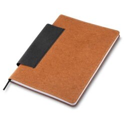 CADERNO EM COURO C/ PORTA CANETA SPX-14700 NA COR MARROM