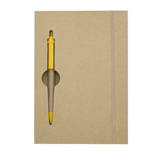 BLOCO DE ANOTAÇÕES C/ CANETA ECOLÓGICA  SPX-13005 NA COR AMARELO