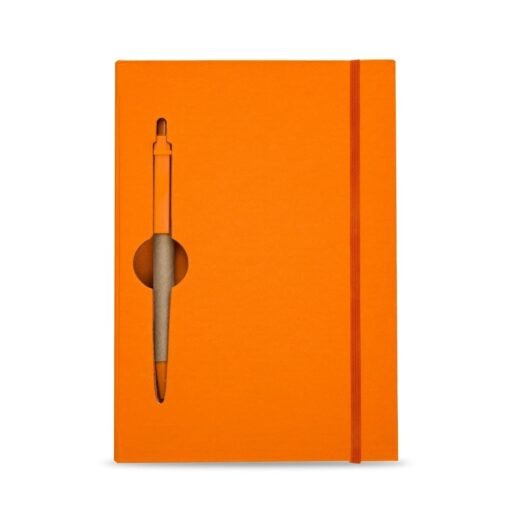 BLOCO DE ANOTAÇÕES C/ CANETA ECOLÓGICA  SPX-13005 NA COR LARANJA