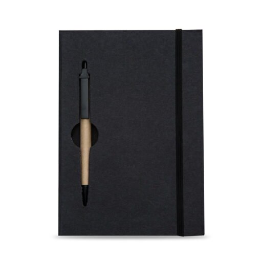 BLOCO DE ANOTAÇÕES C/ CANETA ECOLÓGICA  SPX-13005 NA COR PRETO