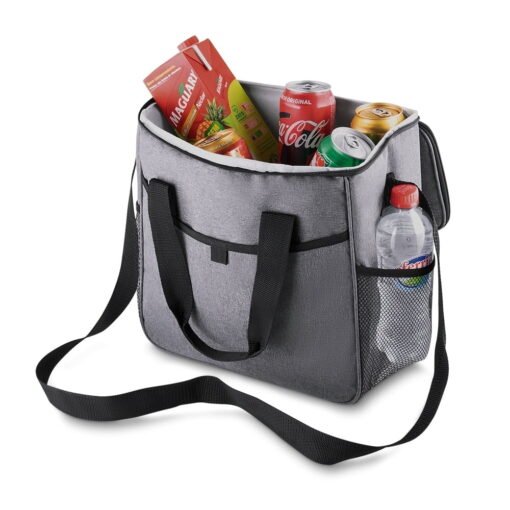 BOLSA TERMICA NYLON E POLIESTER SPX-14046 NA COR PRATA