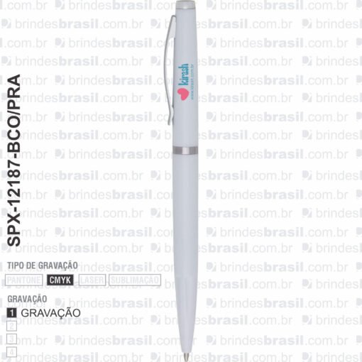 Caneta Plástica em Salvador – Branco | Opção para Empresas - Imagem 4