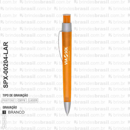 Alternative view of Caneta Personalizada Plástica - Laranja/Prata SPX-00204-LAR