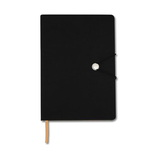 CADERNETA SINTÉTICA COM FECHO SPX-18519 NA COR PRETO