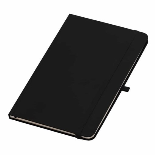 CADERNETA DE COURO SINTÉTICO SPX-18653 NA COR PRETO OU FUMÊ