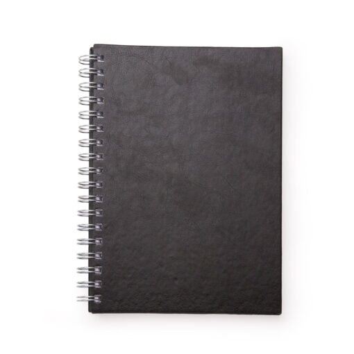 CADERNO C/ CAPA DE COURO SINTÉTICO 17 X 24CM  SPX-13600 NA COR PRETO