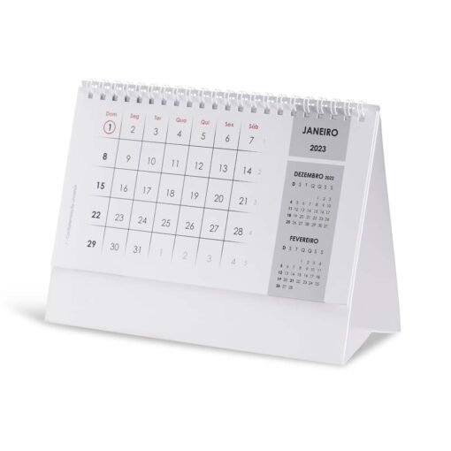 CALENDARIO DE MESA SPX-14796 NA COR BRANCO OU TRANSPARENTE