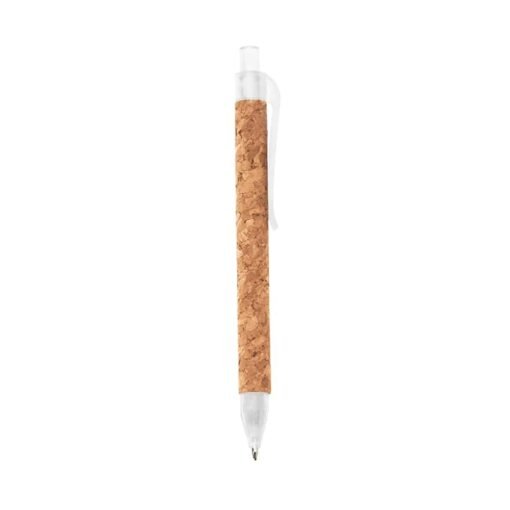 CANETA EM CORTIÇA SPX-14178 NA COR BRANCO OU TRANSPARENTE