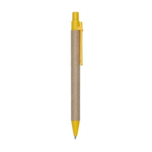 CANETA ECOLÓGICA C/ CLIP PLÁSTICO SPX-00002 NA COR AMARELO