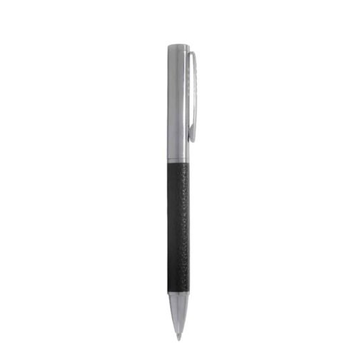 CANETA METAL BRILHANTE COURO LISO SPX-ER186B NA COR PRETO