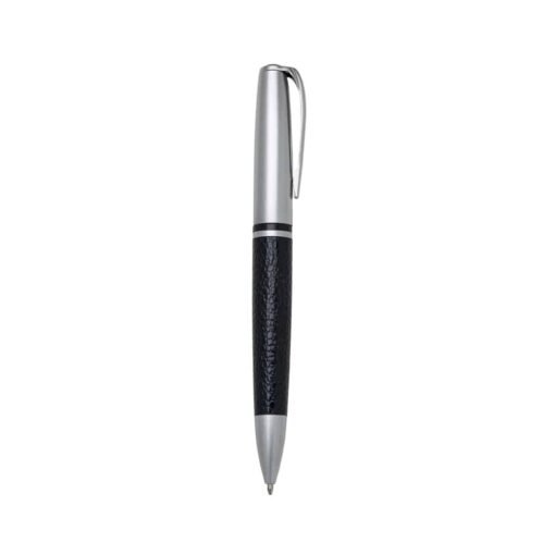 CANETA METAL FOSCO C/ COURO SPX-ER133F NA COR PRATA OU CINZA