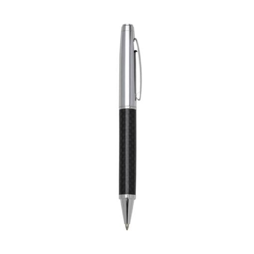 CANETA METAL BRILHANTE PRETO SPX-ER148 NA COR PRATA