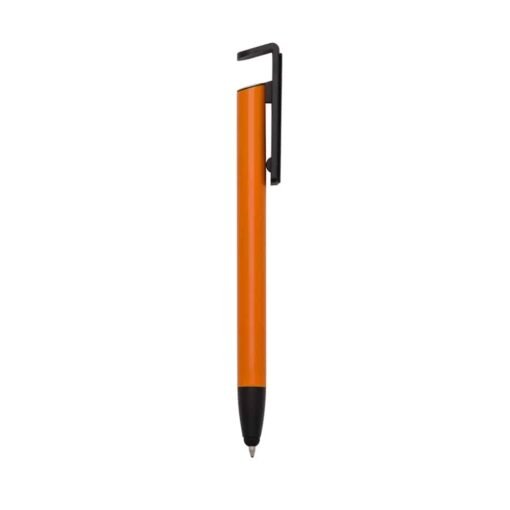 CANETA BASE CELULAR C/ LIMPADOR DE TELA E PORTA TOUCH  SPX-13589 NA COR LARANJA