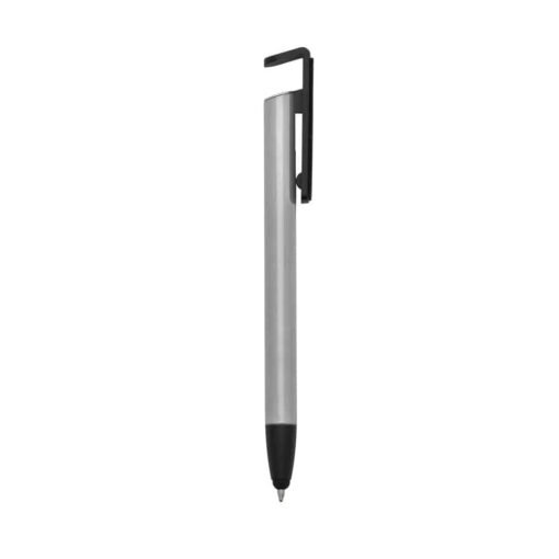 CANETA BASE CELULAR C/ LIMPADOR DE TELA E PORTA TOUCH SPX-13589 NA COR PRATA