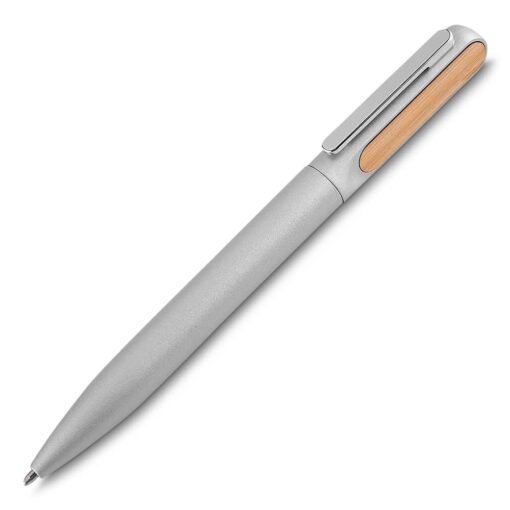 CANETA METAL DET. BAMBU C/ ESTOJO SPX-14675 NA COR PRATA