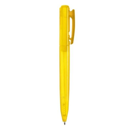 CANETA PLÁSTICA TRANSLUCIDA SPX-01091T NA COR AMARELO