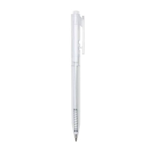 CANETA PLÁSTICA TRANSLUCIDA SPX-13720T NA COR BRANCO