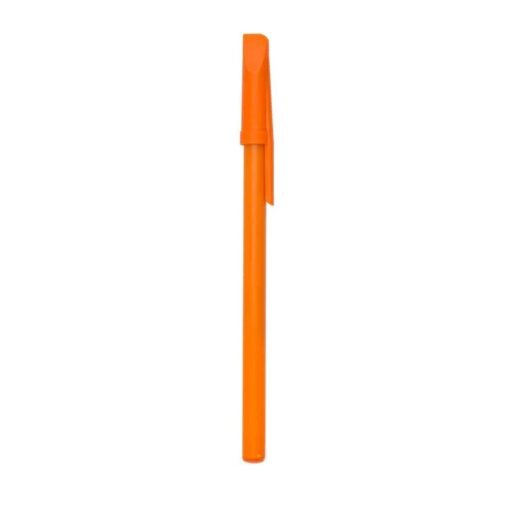 CANETA PLÁSTICA ESFERO C/ TAMPA SPX-13629B NA COR LARANJA