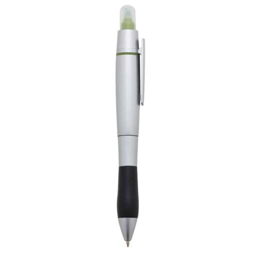 CANETA PLÁSTICA C/ MARCA TEXTO  SPX-ER2028 NA COR VERDE
