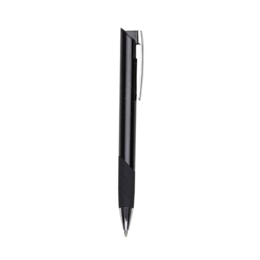 CANETA PLÁSTICA C/ DET EMBORRACHADO  SPX-00919 NA COR PRETO OU FUMÊ