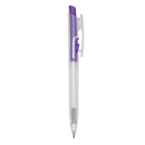 CANETA PLÁSTICA TRANSLUCIDA SPX-01097A NA COR ROXO