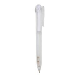 CANETA PLÁSTICA  SPX-12262 NA COR BRANCO OU TRANSPARENTE
