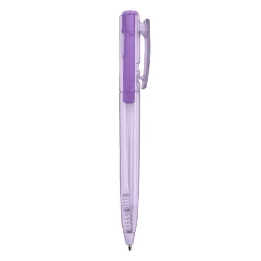 CANETA PLÁSTICA TRANSLUCIDA SPX-01091T NA COR ROXO