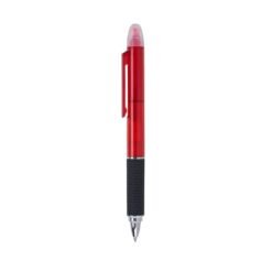 CANETA PLÁSTICA C/ MARCA TEXTO SPX-1704B NA COR VERMELHO