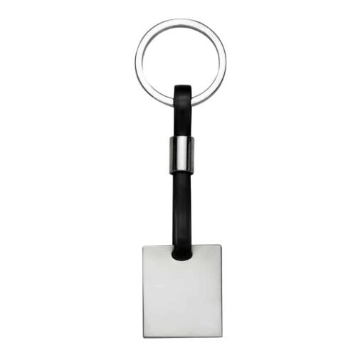 CHAVEIRO METAL QUADRADO CORDÃO  SPX-11751 FOSCO NA COR PRATA OU CINZA