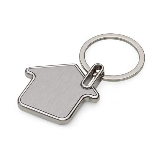 CHAVEIRO DE METAL FORMATO CASA  SPX-12691 NA COR PRATA OU CINZA