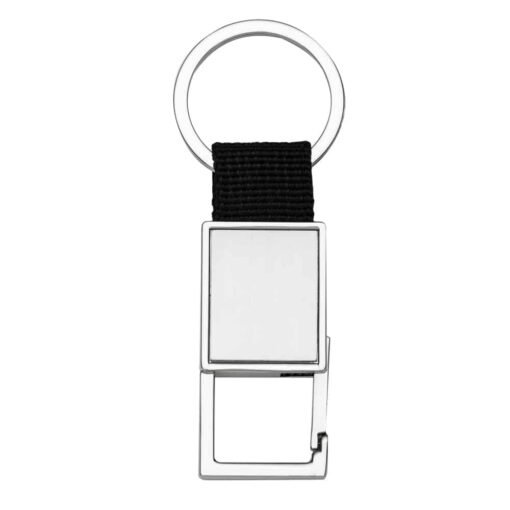 CHAVEIRO METAL RETANGULAR C/ NYLON PRETO SPX-12195 NA COR PRETO