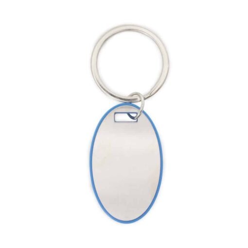 CHAVEIRO OVAL PLASTICO/METAL SPX-18692 NA COR AZUL