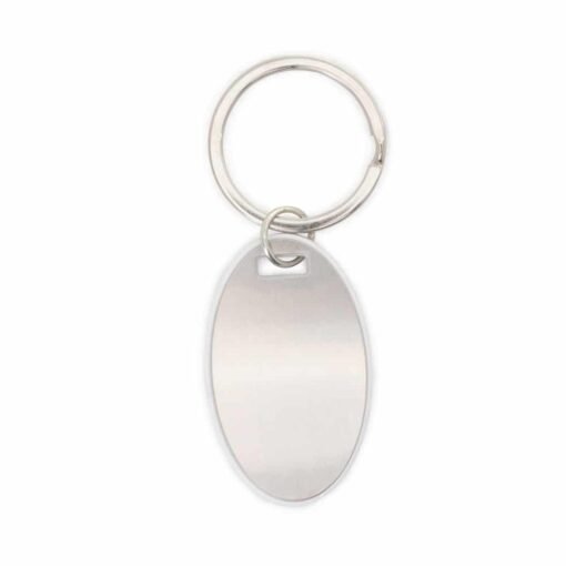 CHAVEIRO OVAL PLASTICO/METAL SPX-18692 NA COR BRANCO