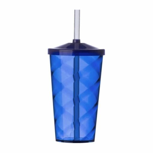 COPO PS 550 ML C/ TAMPA E CANUDO  SPX-13380 NA COR AZUL