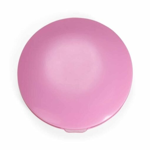 ESPELHO PLÁSTICO DUPLO COM LUZ REDONDO SPX-01828 NA COR ROSA