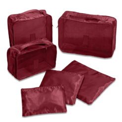 KIT NECESSAIRE 6 PÇS SPX-18538 NA COR VERMELHO
