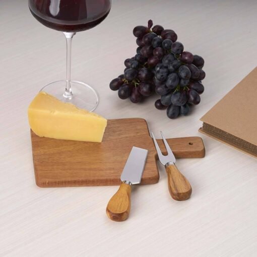 KIT QUEIJO 2 PEÇAS + TÁBUA QUADRADA SPX-18630 NA COR MADEIRA - Imagem 3