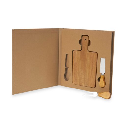 KIT QUEIJO 2 PEÇAS + TÁBUA QUADRADA SPX-18630 NA COR MADEIRA - Imagem 4