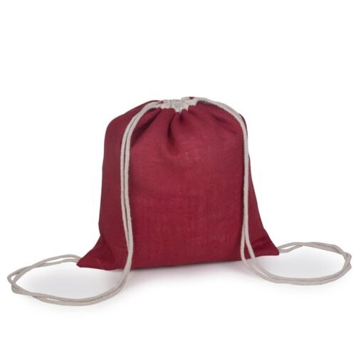SACOLA MOCHILA EM JUTA  SPX-14562 NA COR VERMELHO
