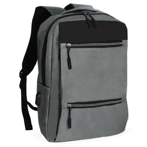 MOCHILA NYLON USB 20L  SPX-01318 NA COR PRATA