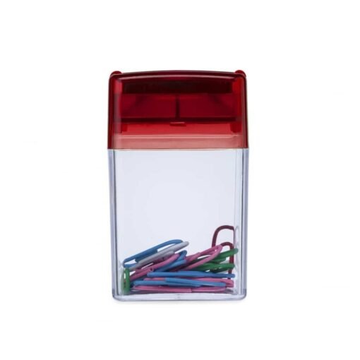 PORTA CLIPS PLASTICO MAGNETICO  SPX-14561 NA COR VERMELHO