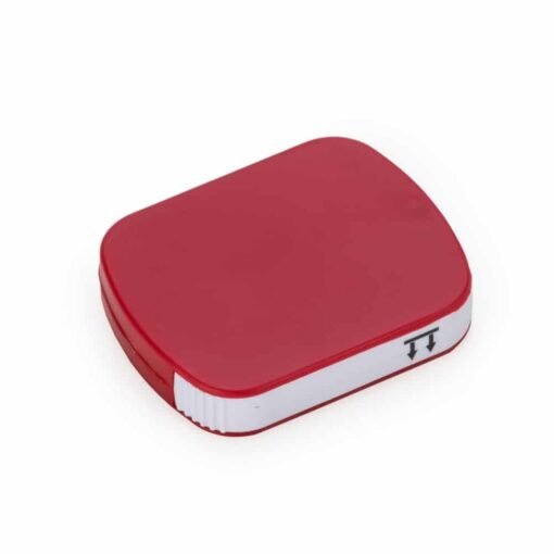 PORTA-COMPRIMIDOS C/ 4 DIVISORIAS SPX-13734 NA COR VERMELHO